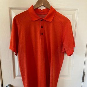 Lululemon Men's Orange Metal Vent Tech Polo (Large)